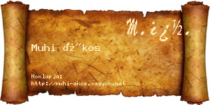 Muhi Ákos névjegykártya